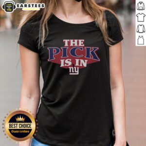 Good New York Giants Pick Is In ladies tee featuring team colors and logo, perfect for NFL fans and game day attire.