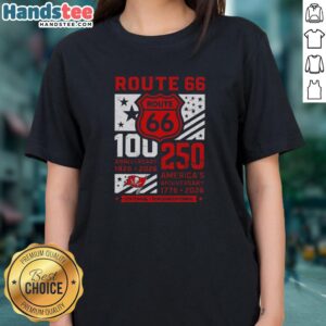 Official Tampa Bay Buccaneers Route 66 Centennial 100th Anniversary Ladies Tee celebrating 250th America Anniversary.