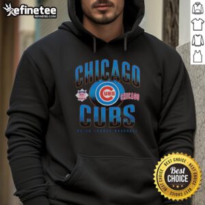 Alt Text: Stylish Chicago Cubs throwback black boxy hoodie featuring vintage logo, perfect for fans and casual wear.