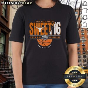 Top Texas Longhorns NCAA Women's Sweet 16 2026 Men's March Madness Four It All Ladies Tee in vibrant team colors.