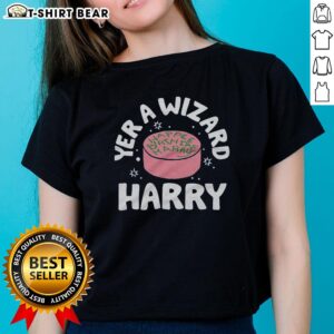 Official 'Yer A Wizard Harry' Ladies Tee featuring a stylish design for fans of the Harry Potter series.