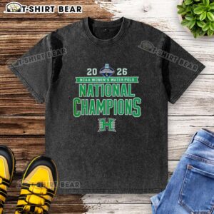 2026 NCAA Women's Water Polo National Champs shirt featuring Hawaii Rainbow Wahine victory design.