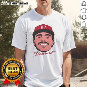 Premium Sal Stewart Cincinnati Reds MLB Big Face Signature T-Shirt featuring bold graphics and a comfortable fit.