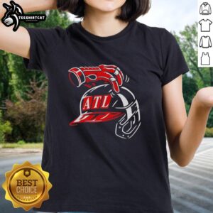Premium Atlanta Braves ATL Head Scratch ladies tee featuring a stylish design for female fans of the MLB team.