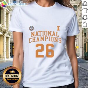 Alt Text: Illinois NCAA Division I Men's Basketball National Champions ladies tee with stylish design and vibrant colors.