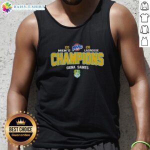 Alt Text: Original NCAA Siena Saints 2026 MAAC Men's Lacrosse Tournament Champions tank top featuring team logo and vibrant design.
