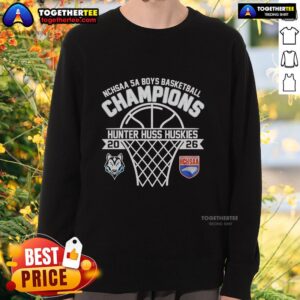 Original Hunter Huss Huskies NCHSAA 5A Boys Basketball Champions 2026 Sweatshirt showcasing team spirit and pride.