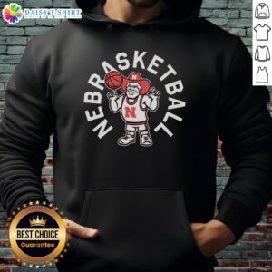 Alt Text: Awesome Nebraska basketball Herbie Husker hoodie in red, showcasing team spirit and stylish design for fans.