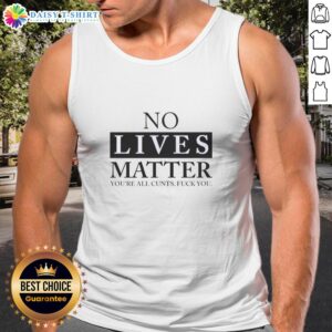 Alt Text: Bold 'Nice No Lives Matter' graphic on a tank top, expressing a provocative message for edgy fashion enthusiasts.