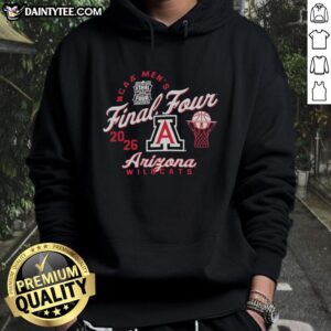 Awesome Arizona Wildcats NCAA Men's Final Four 2026 hoodie showcasing team colors and logo, perfect for fans.