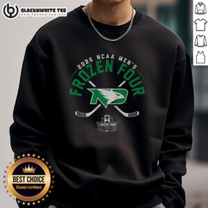 Nice North Dakota Men's Hockey 2026 Frozen Four Sweatshirt in green, featuring team logo and stylish design.