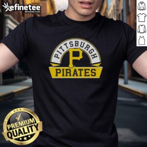Alt Text: Pretty Pittsburgh Pirates Phase Banner Arch T-Shirt featuring team colors and logo, perfect for fans and casual wear.