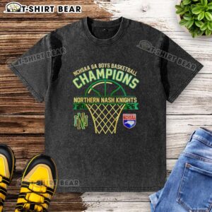 Good Northern Nash Knights NCHSAA 6A Boys Basketball Champions washed t-shirt design featuring team colors and logo.