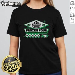 Top Official North Dakota Ice 2026 NCAA Hockey Frozen Four Ladies Tee showcasing team spirit in vibrant colors.