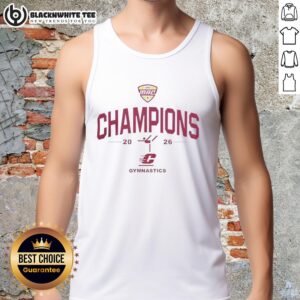 Awesome Michigan Chippewas MAC 2026 Gymnastics Champions tank top in vibrant colors, showcasing team pride and athletic spirit.