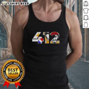 Stylish tank top featuring Pittsburgh area code 412 and local sports teams, perfect for fans and summer wear.