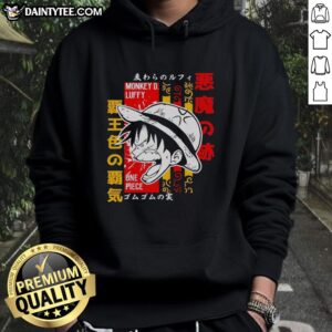 Original Monkey D. Luffy One Piece anime graphic hoodie featuring vibrant colors and iconic character design.