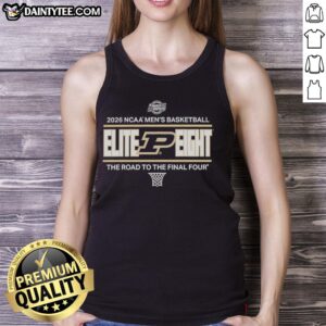 Premium Purdue Boilermakers NCAA Men's Basketball Elite Eight tank top for 2026 Final Four fans and supporters.