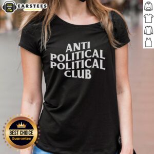 Awesome Anti-Political Political Club wavy ladies tee in vibrant colors, perfect for casual wear and expressing unique style.