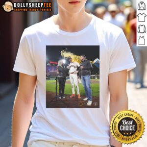 Awesome Daniel Susac San Francisco Giants T-shirt featuring water being thrown on someone, perfect for fans!
