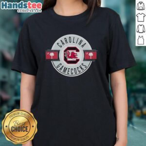 Original South Carolina Gamecocks logo on a stylish ladies tee, perfect for fans and casual wear.