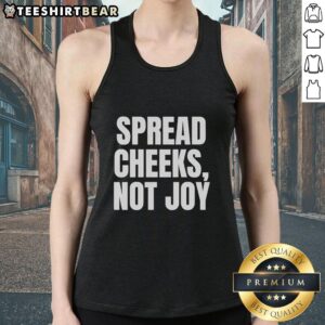 Model wearing 'Hot Spread Cheeks Not Joy' tank top, showcasing a trendy design perfect for casual summer outfits.