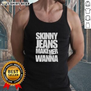 Stylish woman in awesome skinny jeans and a tank top, showcasing a trendy summer outfit perfect for casual outings.