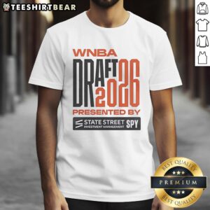 2026 WNBA Draft official t-shirt celebrating 30th season, presented by State Street Investment Management, featuring vibrant design.