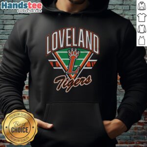 Nice Loveland Tigers Retro Gridiron Hoodie featuring a vintage design, perfect for fans of Loveland Tigers football.