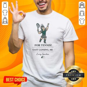 Nice Michigan State Spartans tennis T-shirt featuring East Lansing MI design, perfect for fans and athletes.