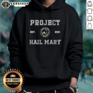 Good Space Mission Project Hail Mary Est 2021 hoodie featuring a sleek design and space-themed graphics.