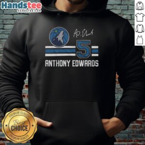 Alt Text: Awesome Timberwolves Anthony Edwards Signature Jersey Hoodie featuring vibrant team colors and stylish design.