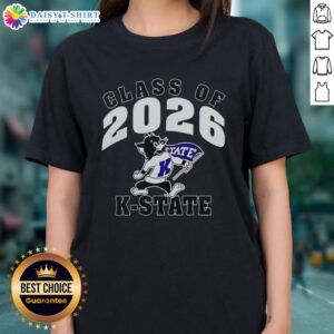 Alt Text: K-State Wildcats Class of 2026 ladies tee, featuring vibrant colors and stylish design for NCAA fans.