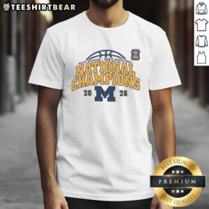 Nice Michigan Wolverines 2026 NCAA Division I Men's Basketball National Champions T-Shirt in blue and maize colors.