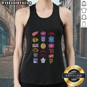 Official Twenty Four NHL Ice Hockey logos tank top featuring team logos in vibrant colors for fans and sports enthusiasts.