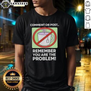 Alt Text: Good Comment Or Post Remember You Are The Problem T-Shirt design featuring bold text on a casual tee.