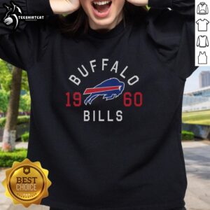Premium Buffalo Bills Heritage Print Sweatshirt featuring vibrant team colors and logo, perfect for game day wear.