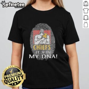 Original Gallagher Chiefs Football 2026 'It's In My DNA' Finger Print Ladies Tee showcasing team spirit and style.
