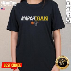 Good Michigan Wolverines Marchigan Ladies Tee featuring vibrant team colors and logo, perfect for female fans.