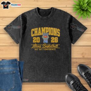Official Idaho Vandals 2026 Men's Basketball Big Sky Conference Champions washed t-shirt featuring team colors and logo.