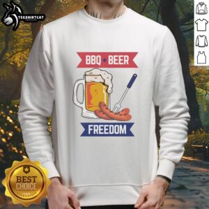 Official BBQ and Beer Freedom Sweatshirt featuring a cozy design, perfect for outdoor grilling and casual outings.