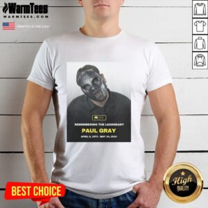 Official Tribute T-Shirt for Paul Gray, Founding Bassist of Slipknot, featuring his iconic artwork and band logo.
