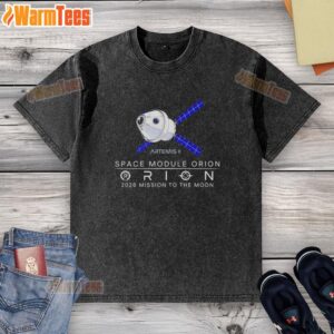 Awesome Artemis II Space Module Orion 2026 Mission to the Moon washed t-shirt design featuring a stylish space theme.