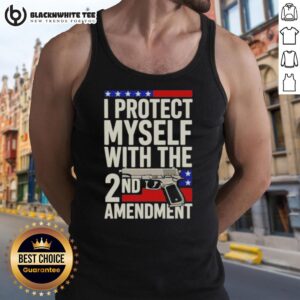 Premium I Protect Myself With The 2nd Amendment Tank Top featuring a bold graphic and comfortable fit for freedom advocates.