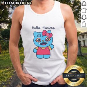 Awesome Hello Hunters Hello Kitty tank top featuring a vibrant design and playful graphics, perfect for casual wear.