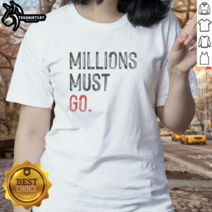 Premium Millions Must Go Ladies Tee in vibrant colors, perfect for casual wear and stylish outfits.