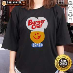 Official Vintage Burger Chef Ladies Tee featuring retro burger graphics and a stylish design for casual wear.