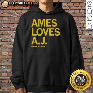 Good Ames Loves A J Arianna Jackson Hoodie in stylish design, perfect for casual wear and showcasing unique fashion.