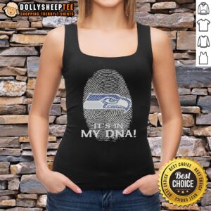 Original Seattle Seahawks NFL tank top featuring 'It's In My DNA' fingerprint design, perfect for fans and casual wear.