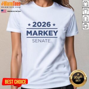 Official Markey for Senate 2026 Ladies Tee showcasing a stylish design for supporters of Ed Markey's campaign.